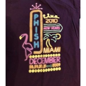Phish Concert Tee Ladies Small New Year's Eve Run 2009 Miami Fla Plum